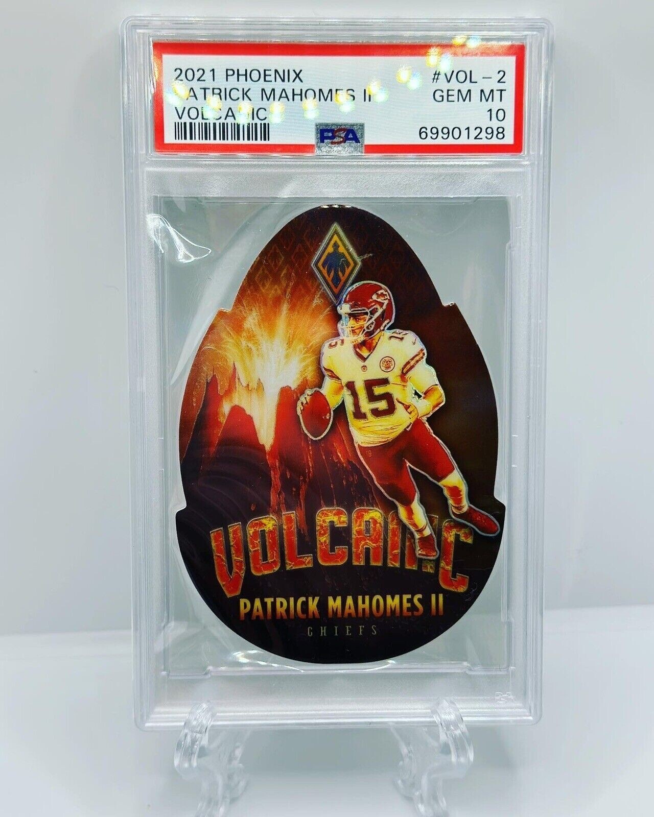 2021 Phoenix Football Patrick Mahomes Volcanic SSP PSA 10 Case Hit. Pop 6!
