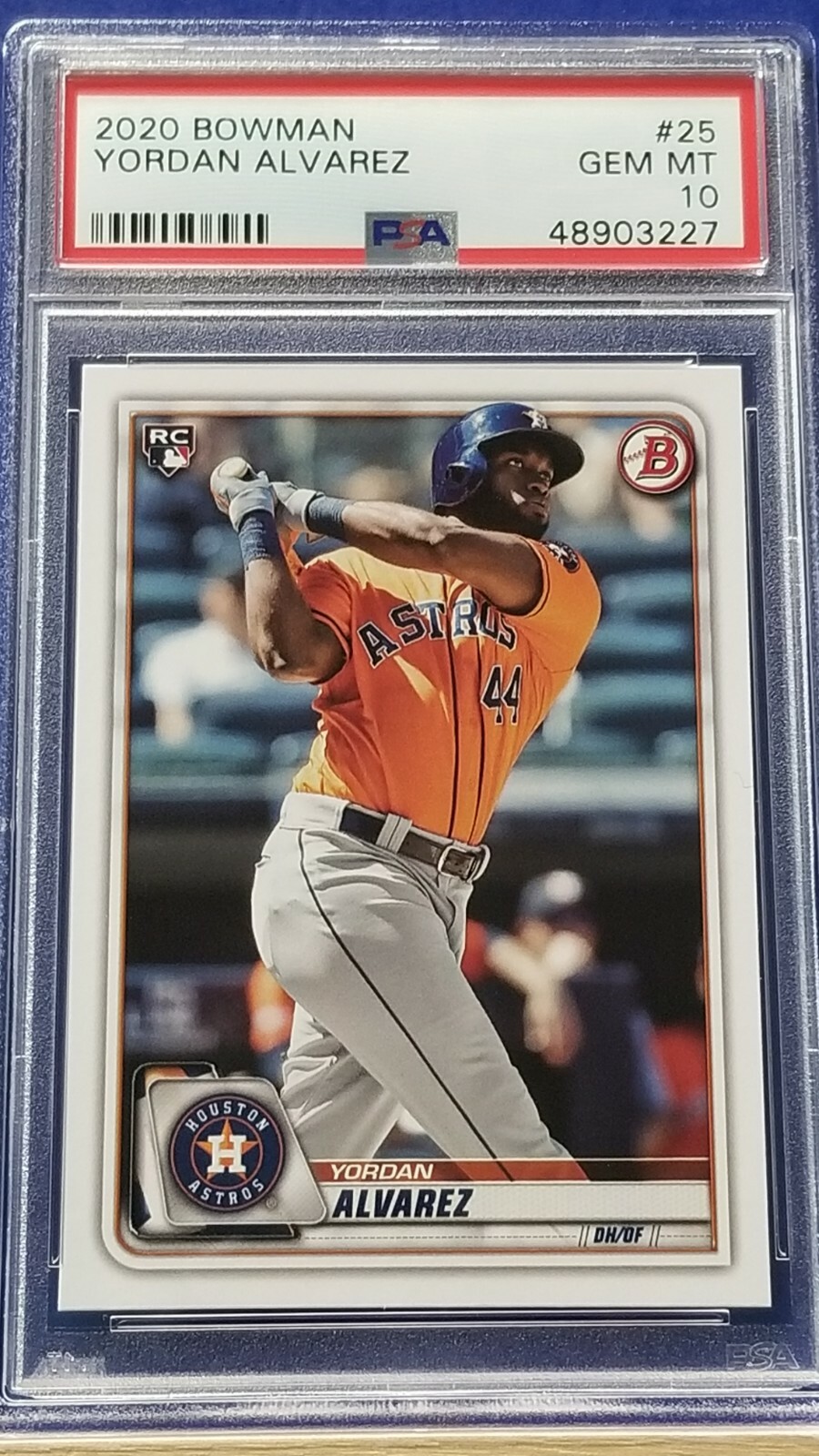 Yordan Alvarez - 2020 Bowman Paper RC #25 PSA 10