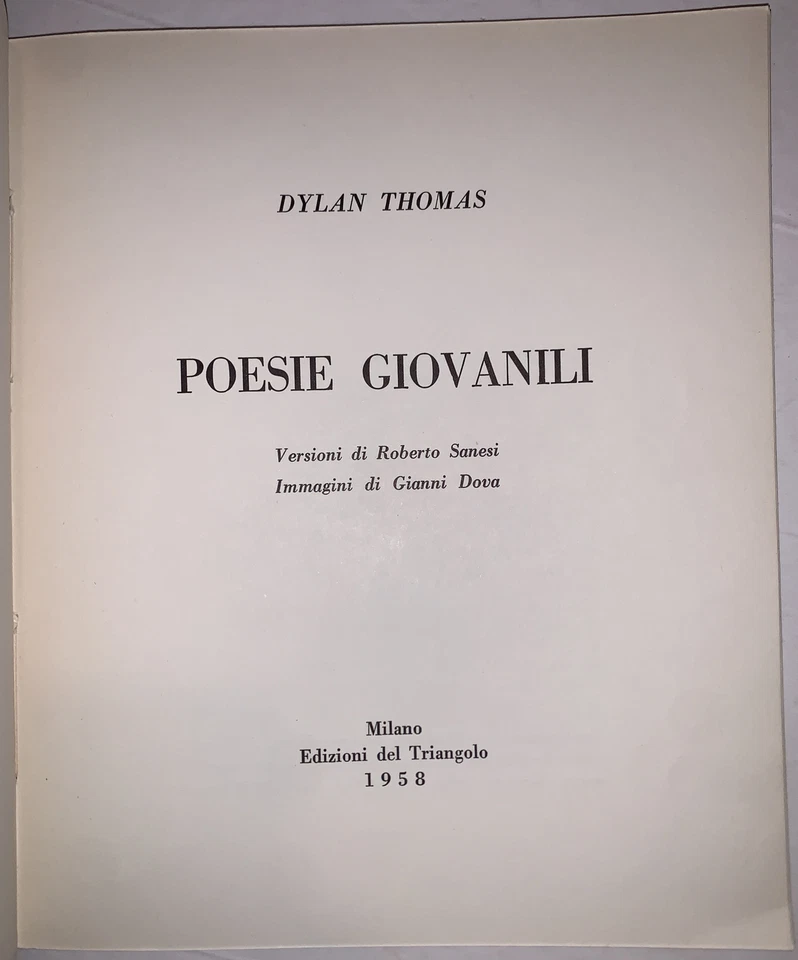 SIGNED, 1 of 320, DYLAN THOMAS, POESIE GIOVANILI, POETRY, ROBERTO SANESI - Image 4 of 4