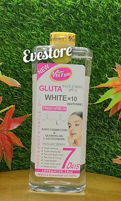 Veet Gold Gluta White Rapid White Oil Body Corrector and Glowing 1000ml 7 Days