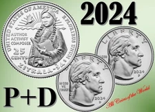 2024 P & D  American Women Quarters - Zitkala-Ša - 2 coins Set - UNC