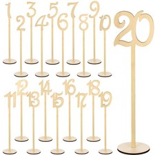 20 Sets Rustic Wooden Wedding Table Numbers 120 With Freestanding Base Stand