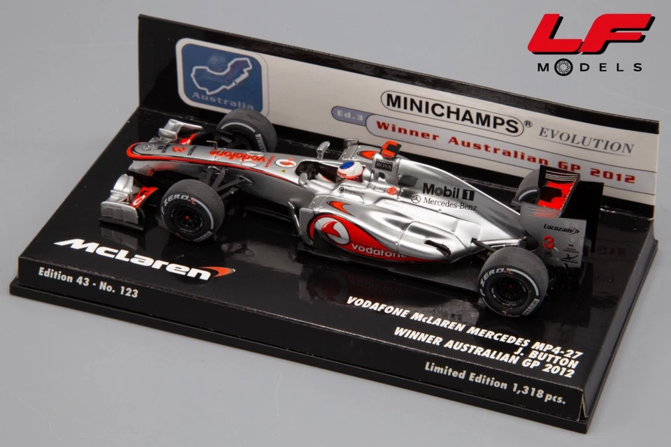 1:43 McLaren Mercedes MP4-27 J. Button Winner Australian GP 2012 - Minichamps - Immagine 2 di 3
