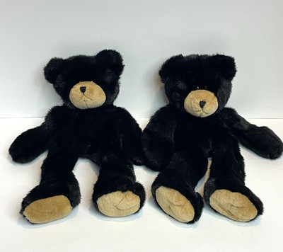Lot of 2 Vtg Create A Critter Black Bear Plush UNSTUFFED 17'' Soft Stuffed Toy