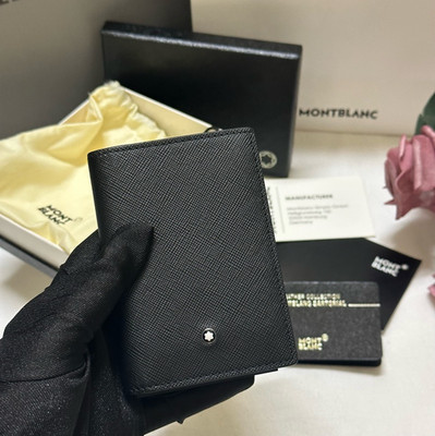 Montblanc Sartorial Black Leather Card Holder 4CC Mini Wallet MB113223 NIB