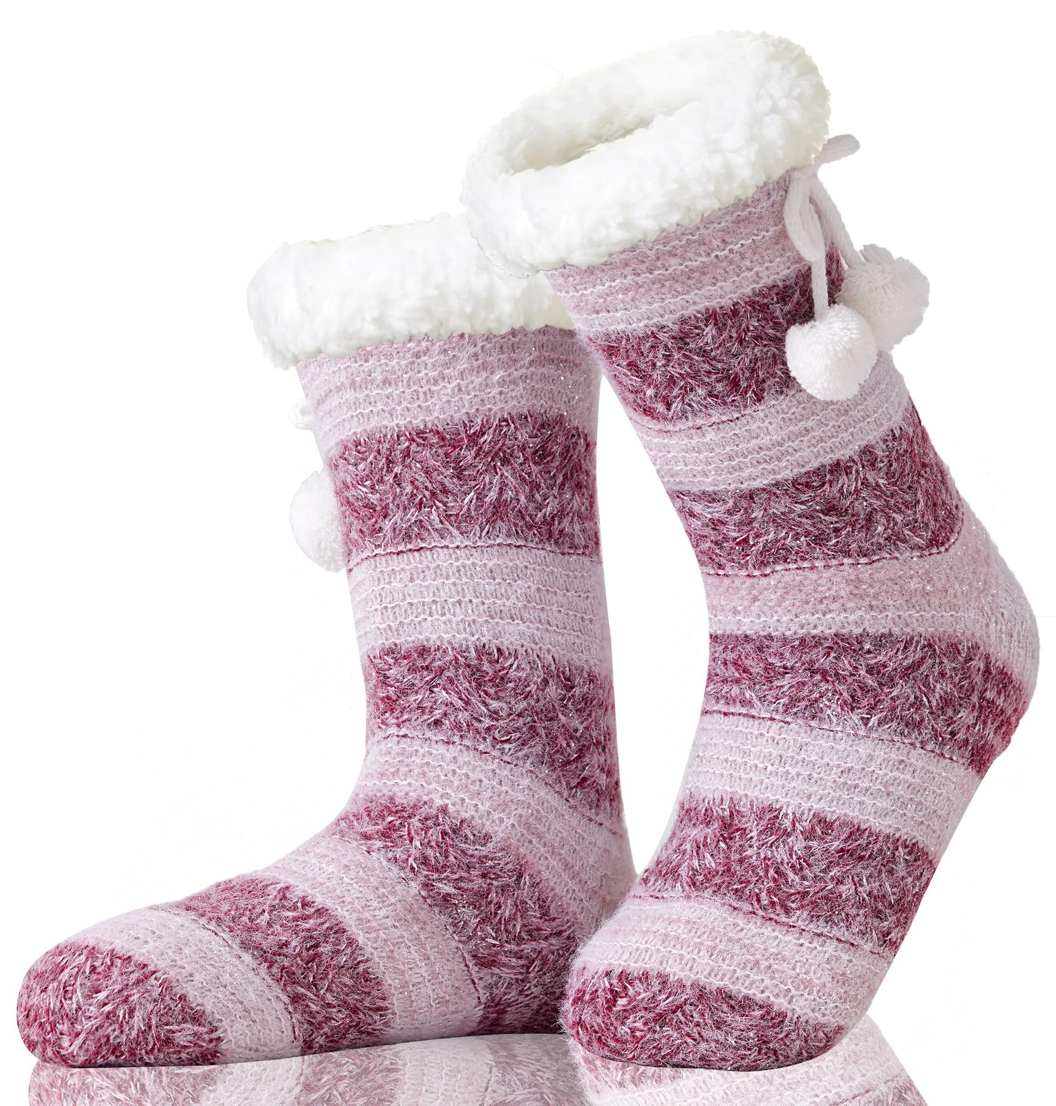 Chaussettes pantoufles en polaire moelleuse de qualité supérieure avec finitions antidérapantes