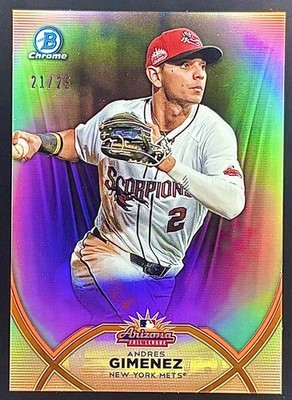 2020 Bowman Chrome - Andres Gimenez Fall Stars Orange Refractor #AFL-AG (RC)