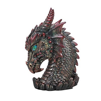Pacific Giftware Medieval Dragon Head Bust Resin Decorative Home Statue