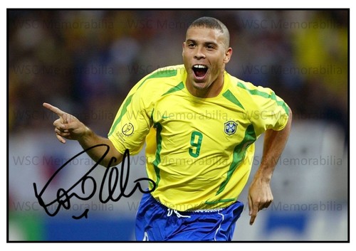 11409. Ronaldo Signed Pictures A4 Prints Brazil Real Madrid Inter AC Milan Barca