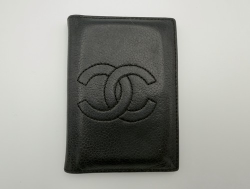 Authentic Vintage Chanel Caviar Timeless CC Card Holder Case Wallet Black Men's
