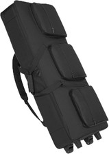 Rolling 61 Keys Electric Piano Keyboard Gig Bag with Wheels and Adjustable Strap