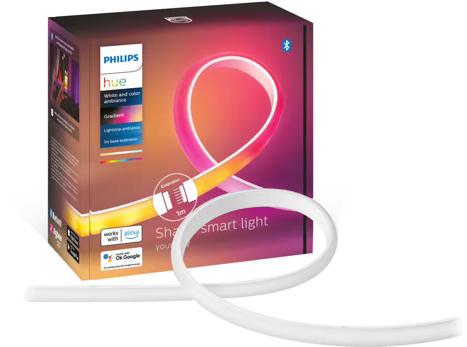 Philips - Hue Ambiance Gradient Bluetooth Lightstrip с 40-дюймовым удлинителем - Белый 15390₽