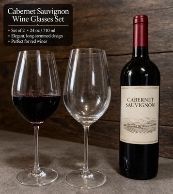 RIEDEL  CABERNET/SAUVIGNON CRYSTAL WINE GLASSES MADE IN GERMANY SET OF 2 # 6409