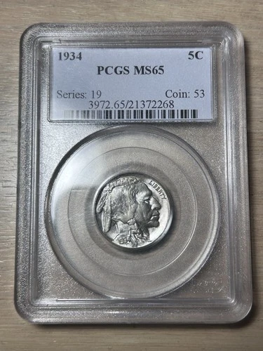 1934 Buffalo Nickel PCGS MS65 Great Eye Appeal Nice Strike