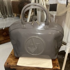 Borsa Armani Jeans grigia vernice vegan ecopelle borsetta a mano borsa a mano