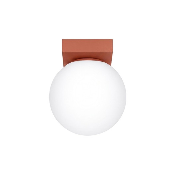 Deckenleuchte Glas Stahl Ockerrot Blendarm Satiniert G9 L:12 Cm Deckenlampe BüRo-image