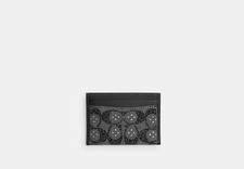 Coach Essential Card Case Crystal Signature Jacquard Black CCD08