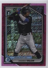 2024 Bowman Chrome Prospects Fuchsia Shimmer Refractor 62/199 Andres Valor 0w3