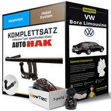 Für VW Bora Limousine Typ 1J2 Anhängerkupplung abnehmbar +eSatz 7pol 98- NEU