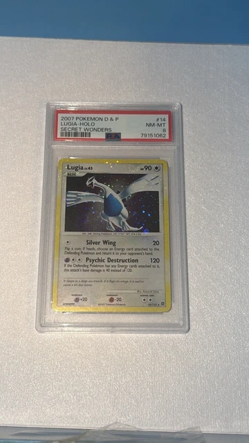 2007 Pokemon D & P Secret Wonders Lugia - Holo #14 PSA 8 HOLO BLEED