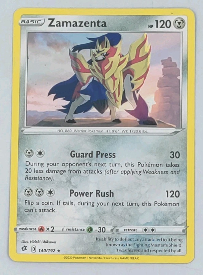 Pokemon 2020 Zamazenta Rebel Clash 140/192 Rare LP