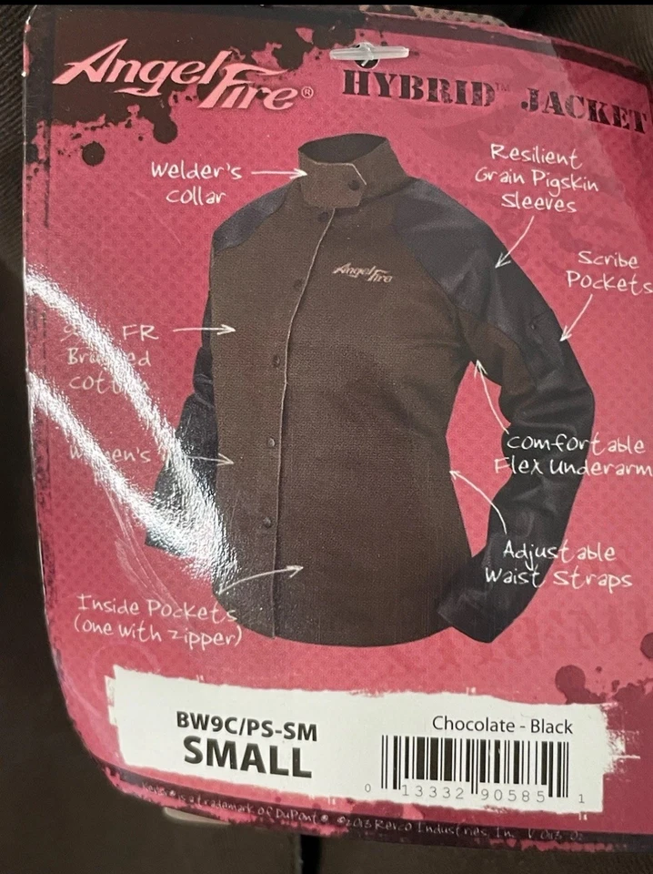 Chaqueta de soldadura para mujer talla pequeña nueva con etiquetas negra semental BW9C Foto 3 de 3