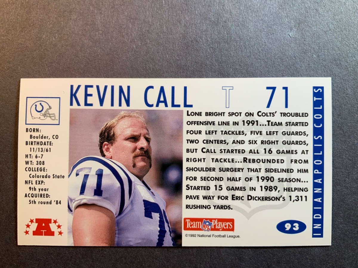 1992 GameDay Kevin Call Indianapolis Colts #93 NFL Football