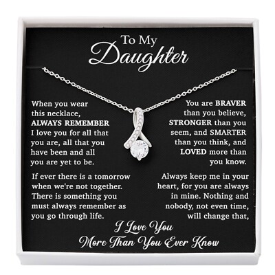 To My Daughter Necklace, Daughter Father Necklace, Daughter Gift From Dad, Mom