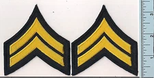 Two NEW Light Gold/Black Police Corporal Rank Patches 2-Stripe Chevrons Quality
