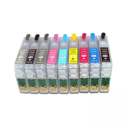 T0961-T0969 Refillable Ink Cartridge ARC Chip compatible Epson Stylus R2880 - Picture 1 of 6