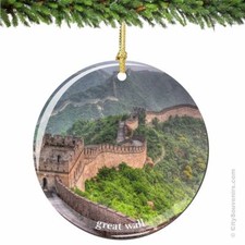 Great Wall of China Porcelain Ornament - Asia Christmas Souvenir Travel Gift