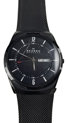 SKAGEN DENMARK SKW6006 Titanium Black On Black Steel Mesh 