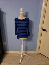 Attention Size Xsmall Top Womens Blue Striped 