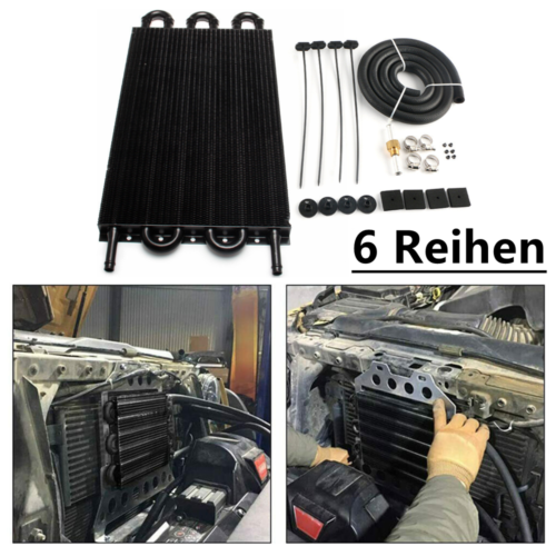 6 Reihen Aluminium Ölkühler Getriebe Servolenkung Kühlung Universal Zubehör DE - Bild 1 von 11