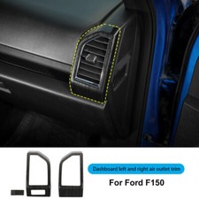 Dashboard Side Outlet Vent Covers Trim For Ford F150 2015-2020 Black Wood Grain