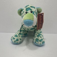 Animal Alley Cheetah Leopard Green Blue Plush 2009 Spots 8  Toys R Us NWT