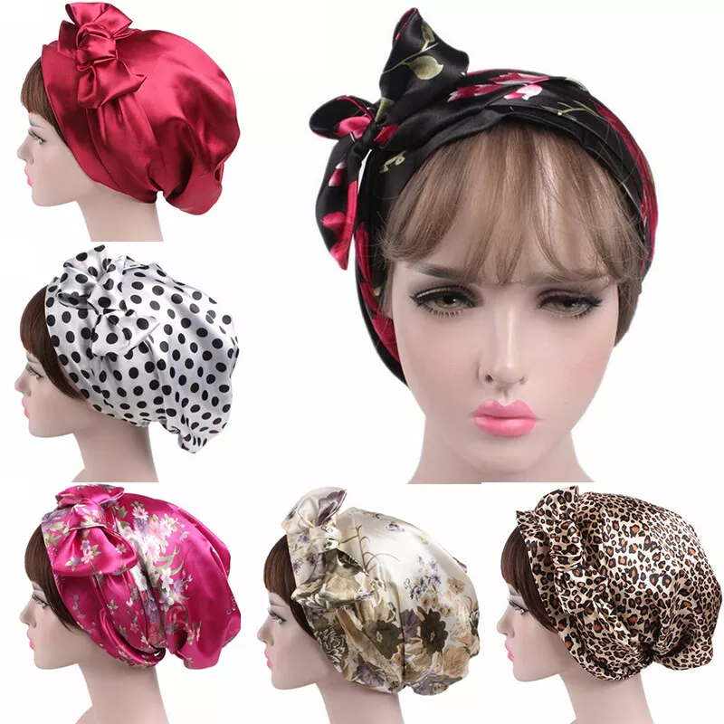 Satin Bonnet Curly Sleeping Head Scarf Cap Head Wrap Hair Afro Silky Head Wear