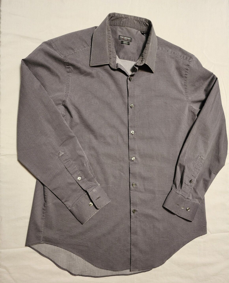 Van Heusen Flex Shirt Slim Fit Size 17 (32/33) Button Up Long Sleeve