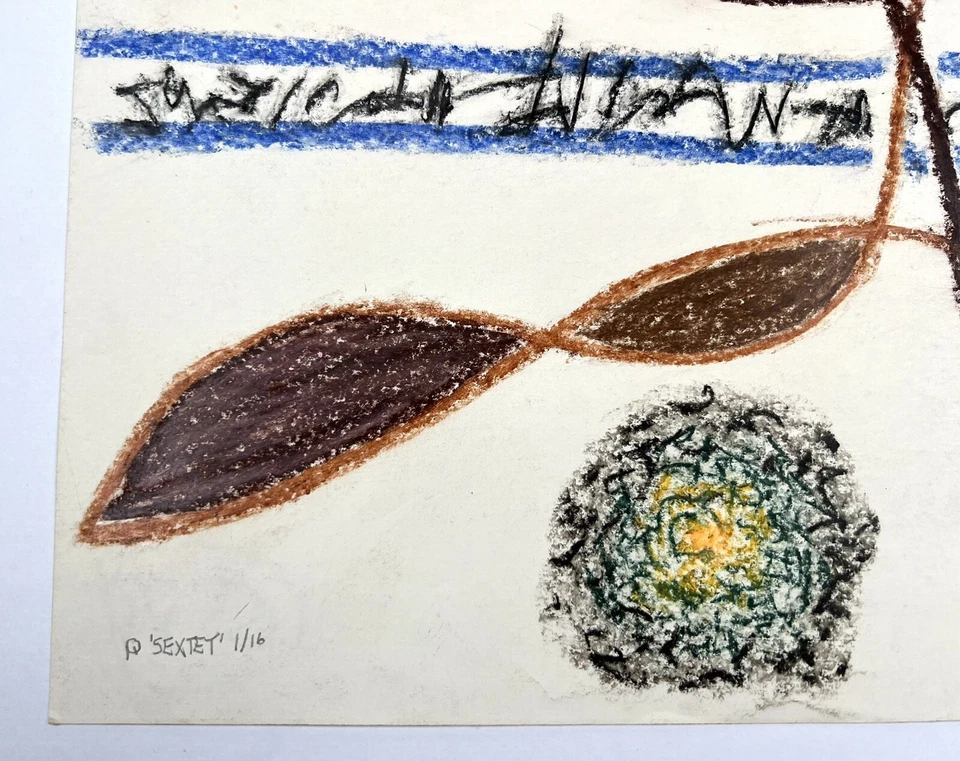 Formas y figuras abstractas dibujo pastel bellas artes 11x14” Robert Quade Foto 3 de 4