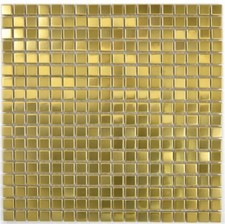 Mosaïque Émaux Gold Acier Inoxydable Carrée Mur Cuisine 10 Tapis 129-0707