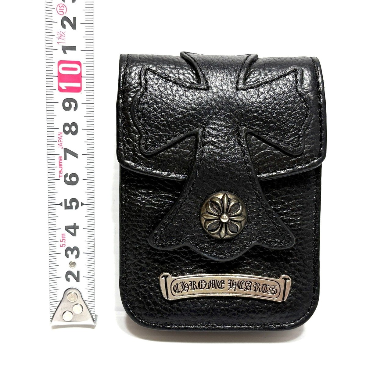Chrome Hearts Belt Pouch Cigarette Case Small Bag Black Leather