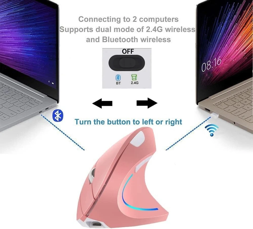 Right Handed Vertical Mouse Wireless Ergonomic Rechargeable with DPI - Image 2 of 4