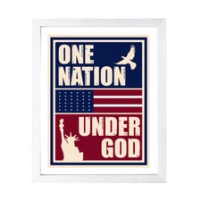 One Nation Under God, Wall Print Art Patriotic Decoration Unframed or Framed