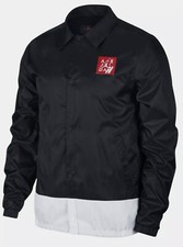 Nike Air Jordan Legacy AJ 4 Coaches Jacket Black CI0253-010 Men's Size Large NWT
