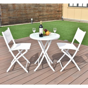 White Bistro Set 3 Piece Outdoor Table And Chairs Patio Furniture Sets Clearance 611417977610 Ebay