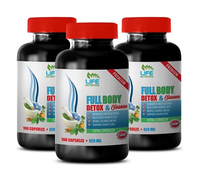 healthy cleansing - Full Body Detox & Cleanse 920mg (3) - wellness supplement