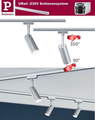 Paulmann URail LED-Spot Tubo Chrom Matt 1x5 Watt Schwenkbar 230V Warmweiß Metall