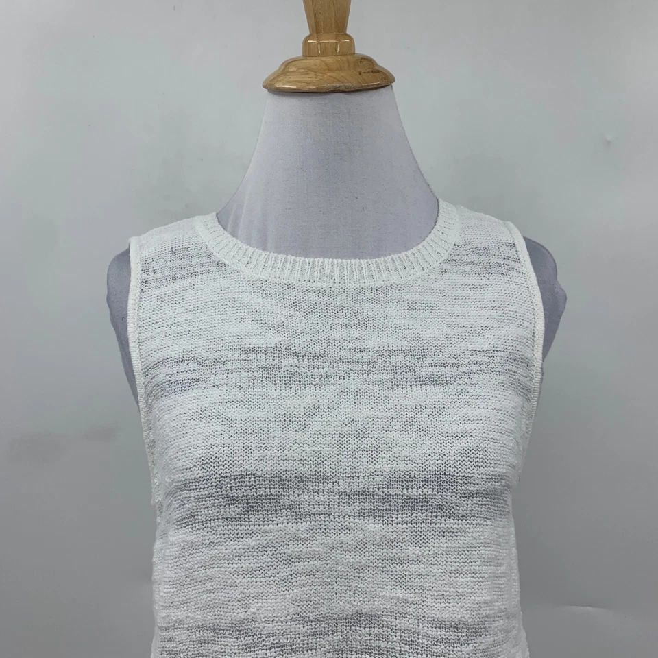 Lou & серый вязаный Майка женщин S маленький белый в полоску ворота ребристая отделка - Изображение 3 из 4