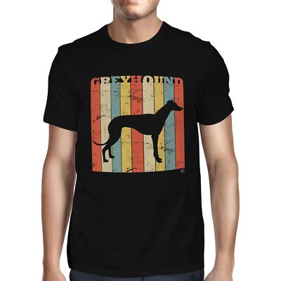 1Tee Herren Windhund Hunderasse - buntes Retro T-Shirt