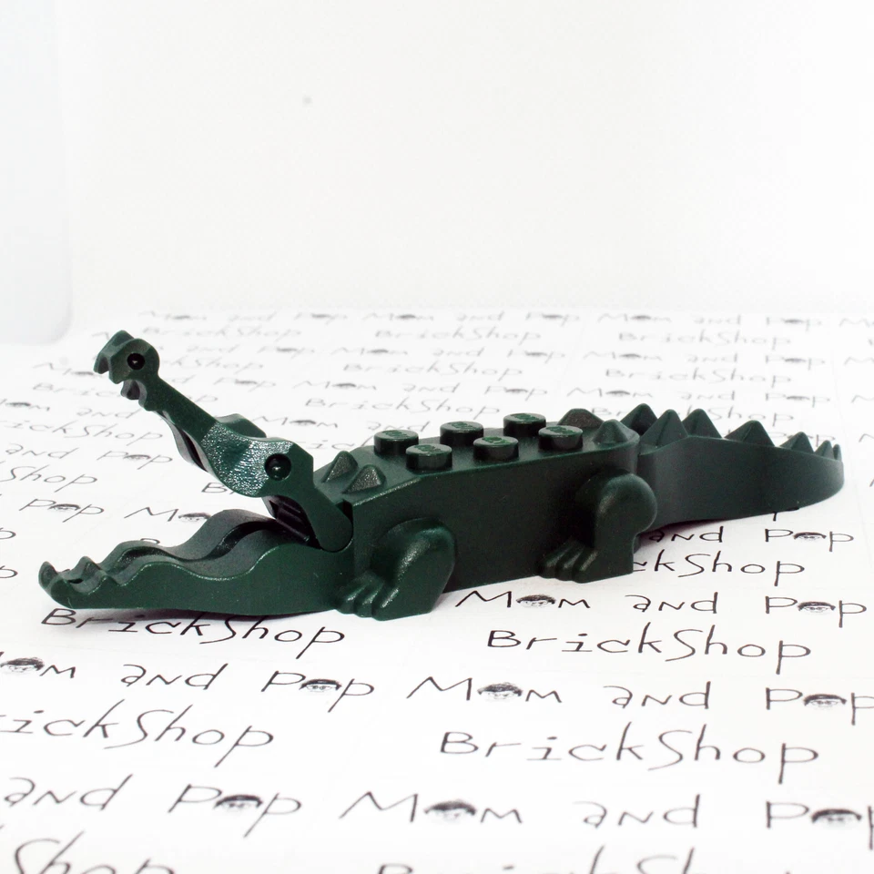 LEGO cocodrilo verde oscuro con 8 dientes Foto 3 de 4